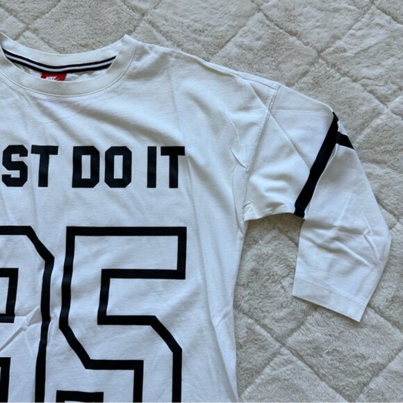 Nike | White "Just Do It 95" Graphic 3/4 Sleeve Tee | Size Small - Picture 5 of 10